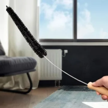 Radiator Cleaner Brush, Radiator Duster, Long Flexible with Wood Handle, Cleaning Brush for Radiator (73CM)