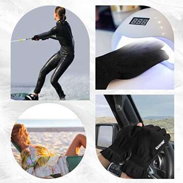 GSAFEME Cotton Gloves for Eczema - Fingerless Moisturizing Touchscreen Gloves