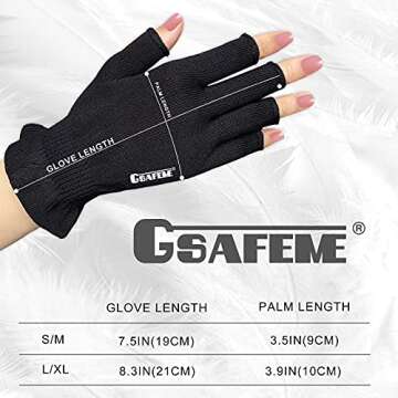GSAFEME Cotton Fingerless Moisturizing Gloves for Eczema