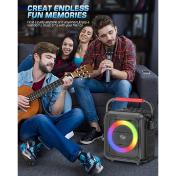 Bluetooth Karaoke Machine with Dual Microphones