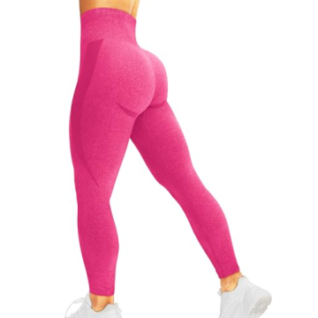 HIGORUN Women Seamless Leggings Smile Contour High Waist Workout Gym Yoga Pants Carmine XL