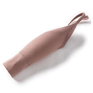 Anmose Sports Bras Tank top Low Back Sleep Bra Seamless Without Steel Ring V Neck Cami Everyday Backless Bra for Women Coffee-S