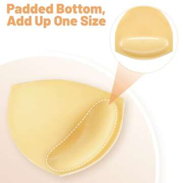 SERMICLE Both Sides Sticky Bra Inserts 2 Pairs - Self Adhesive Boob Pads Bra Pad Double-Sided Bra inserts Push up Pad (Beige, One Size)