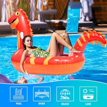 Pomeat Giant Dinosaur Pool Float for All Ages - 95 Inch!