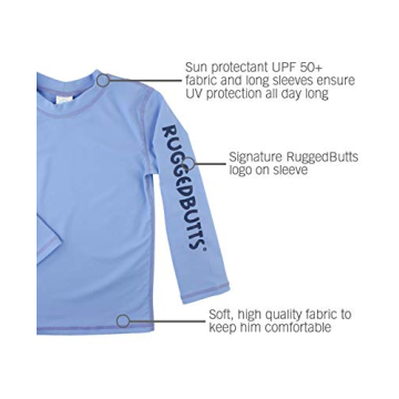 RUGGEDBUTTS Baby Toddler Blue Rash Guard 18-24m