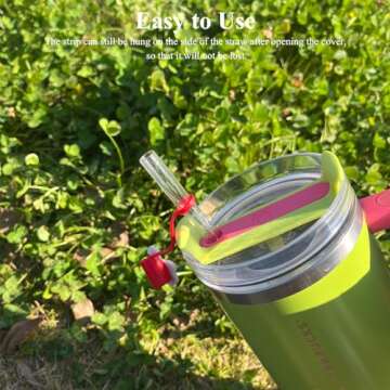 Valentine's Day Straw Covers for Stanley, Amreich Love Straw Toppers Set for Stanley Tumbler Valentines Party Supplies Gifts Cute Straw Covers Cap for Couple Girlfriend