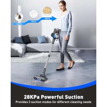 OIIWNS A27 Stick Vacuums & Electric Brooms, Blue