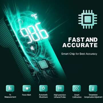 No-Touch Thermometer for Adults and Kids, Digital Accurate Baby Thermometer with Fever Alarm, 1 Second Fast Result, FSA HSA Eligible, Easy to use, 2 in 1 Mode