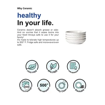 Le Tauci 36 oz Pasta Bowl, Elegant Ceramic Dinnerware