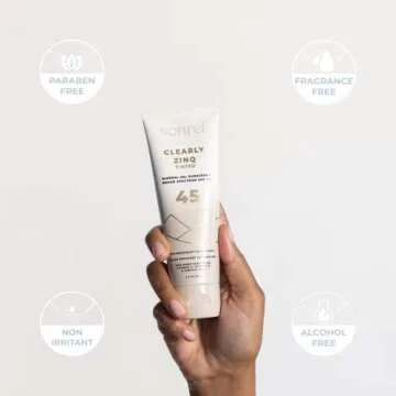 Sonrei Clearly Zinq Tinted Zinc Mineral Face and Body Gel Athleisure Sunscreen SPF 45 | 3.4 oz (1 Pack)