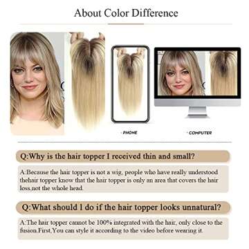 HAIRCUBE Human Hair Toppers For Women - 100% Remy Clip In Bangs