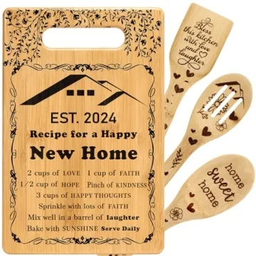 Housewarming Gifts New Home, New House Warming Gift Ideas Cutting Boards Gift Set for Homeowner Hous...