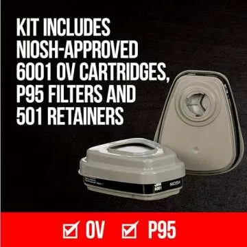 3M Professional Half Mask Organic Vapor, P95 Respirator with Cool Flow Valve, Reusable Respirator, Large