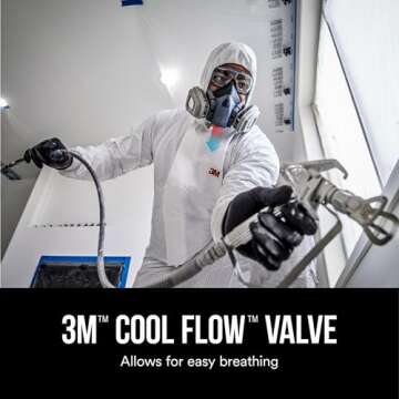 3M Professional Half Mask Organic Vapor, P95 Respirator with Cool Flow Valve, Reusable Respirator, Large