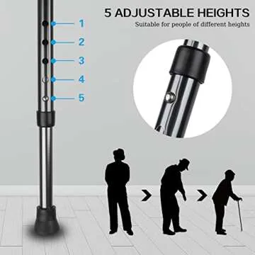 Hold 440 lbs Cane with Seat Combo Aluminum Alloy Portable LED Folding Walking Stick Chair Height Adjustable Heavy Duty Thick Stool Handy Unisex for Elderly Senior Light