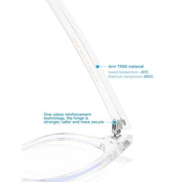 CNLO Blue Light Blocking Glasses,Professional Anti-blue Glasses，for UV Protection, Anti Eyestrain,High quality lightweight frame glasses Men/Women (Crystal)