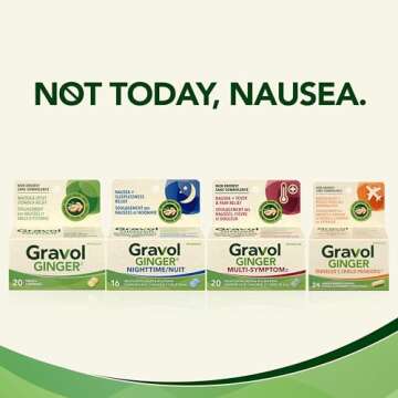 Gravol Natural Source Ginger Nighttime for Prevention and Treatment of Night time Nausea and Digestive Upset - 16 Tablets