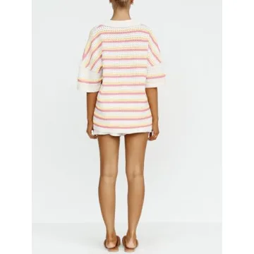 Tankaneo Women's Summer Two-Piece Color Block Outfit