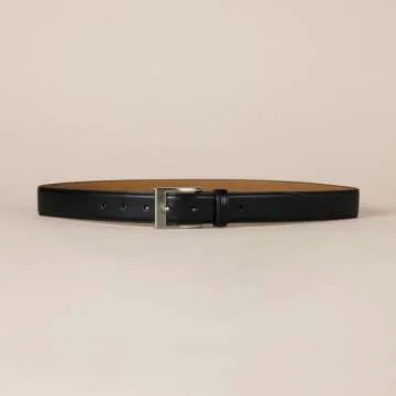 Amazon Essentials Men's Leather Belt, Classic Style, Size 38, Black