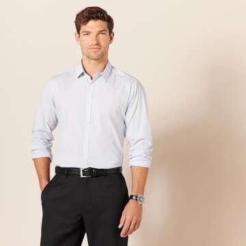 Amazon Essentials Men's Leather Belt, Classic Style, Size 38, Black