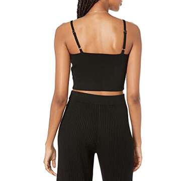 The Drop Women's Catalina Sweater Bralette in Black – Stylish Comfort for Everyday Wear