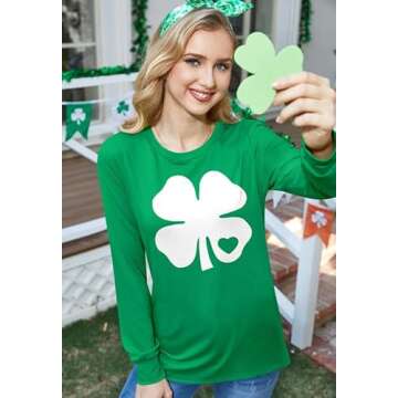 Stylish Women's St. Patrick's Day Long Sleeve Shirt