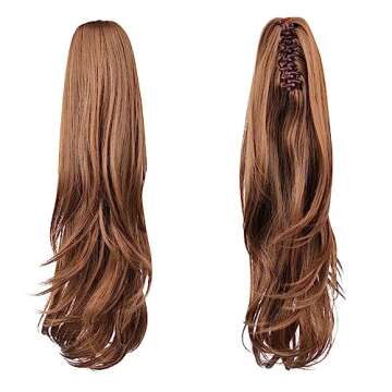 HSPJHTM Ponytail Extensions,Brown Claw Clip Hair Extensions for Women Straight Hair Piece 20" Synthe...