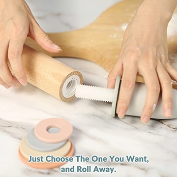 Geesta Adjustable Wood Rolling Pin for Precise Baking