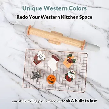 Geesta Adjustable Wood Rolling Pin for Precise Baking