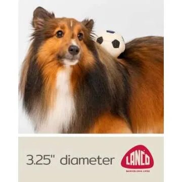 Medium Soccer Ball - Soft, Squeaky Dog Toy - Natural Rubber (Latex) - 3.25" Diameter- for Medium Breed Dogs & Senior Dogs - Durable - Free from Harmful Chemicals