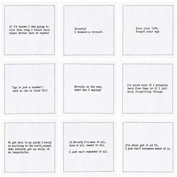 Five Star Napkins 70th Birthday Quotes White Cotton Cocktail Napkins, Beverage Napkins, Bar Napkins,...