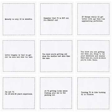 Five Star Napkins 70th Birthday Quotes White Cotton Cocktail Napkins, Beverage Napkins, Bar Napkins, Cloth Napkins, Party Napkins, Events, Holidays, Weddings, Birthdays, Disposable, 4.5" x 4.5"- (50x)