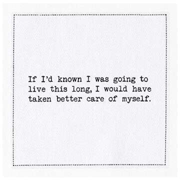 Five Star Napkins 70th Birthday Quotes White Cotton Cocktail Napkins, Beverage Napkins, Bar Napkins, Cloth Napkins, Party Napkins, Events, Holidays, Weddings, Birthdays, Disposable, 4.5" x 4.5"- (50x)