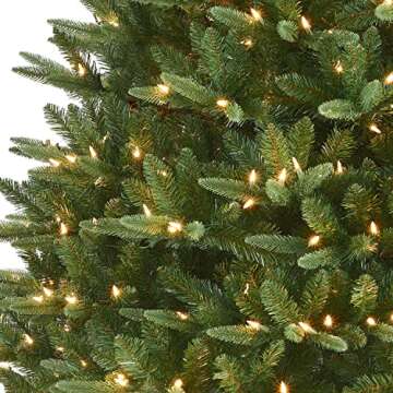 12ft Monroe Fir Tree with Pre-Lit LEDs & Easy Setup