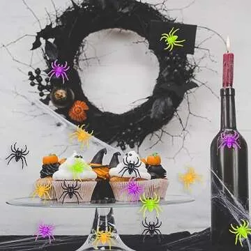 Colorful Realistic Halloween Plastic Spiders for Pranks