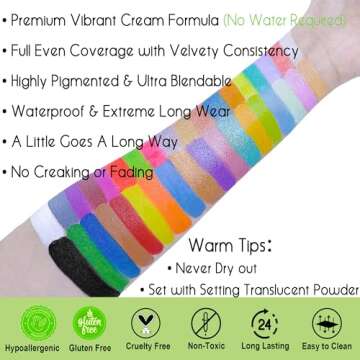 Vibrant CCbeauty 36 Color Face Body Paint Palette for Creatives