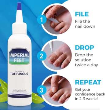 Solution for Toe Fungus and Nail Renewal Treatment (FDA REGISTERED) - Extra Strength Formula for Dam...