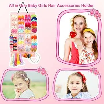 Vimiv Hair Bows Holder & Organizer - 16 Ribbons, Easy Setup