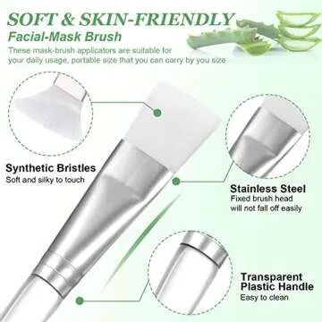 12-Piece Face-Mask Beauty Brush Set for Skincare Use