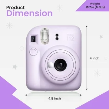 FUJIFILM Instax Mini 12 Holiday Bundle in Lilac Purple