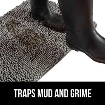 Gorilla Grip Ultra Absorbent Grippy Doormat for Muddy Dog Paws, Machine Washable Soak Stopper Rugs Cleaner Floors, Bed Mat for Dirty Dogs, Indoor Entrance Door Rug Pet Bed Mats 24x17 Beige Ivory