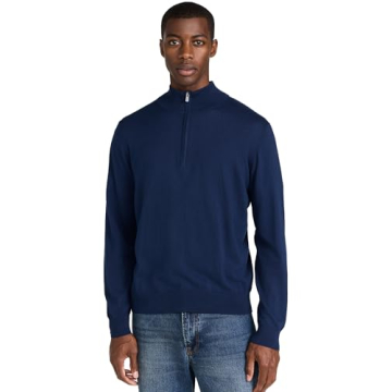 Faherty Men's Movement Quarter Zip Sweater - Comfort and Style in Marine Navy Heather