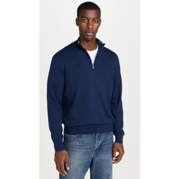Faherty Men's Movement Quarter Zip Sweater - Navy Heather Style