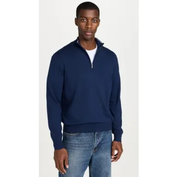 Faherty Men's Movement Quarter Zip Sweater - Navy Heather Style