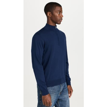 Faherty Men's Movement Quarter Zip Sweater - Navy Heather Style