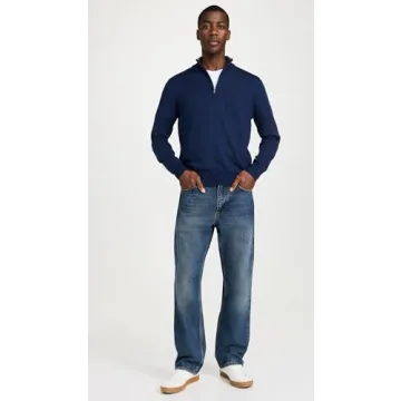 Faherty Men's Movement Quarter Zip Sweater - Navy Heather Style