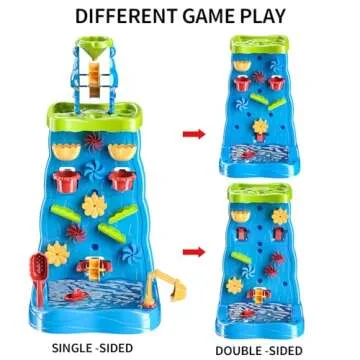 Kids Waterfall Water Table Wall for Toddlers, Double-sided Water Play Toys for 3 4 5 6 7 8 Years Old Boys Girls, 32-Pieces Accessory Activity Sensory Table Outdoor Water Fun Toys for Age 3-8