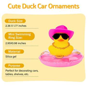 Wonuu Car Rubber Duck Decoration for Dashboard Fun