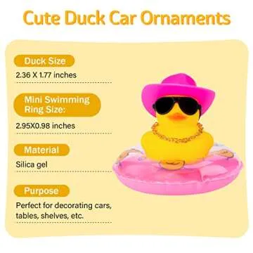 Wonuu Car Rubber Duck Decoration for Dashboard Fun