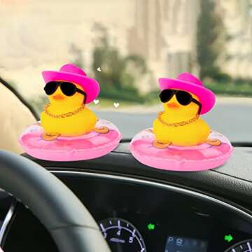 Wonuu Car Rubber Duck Decoration for Dashboard Fun